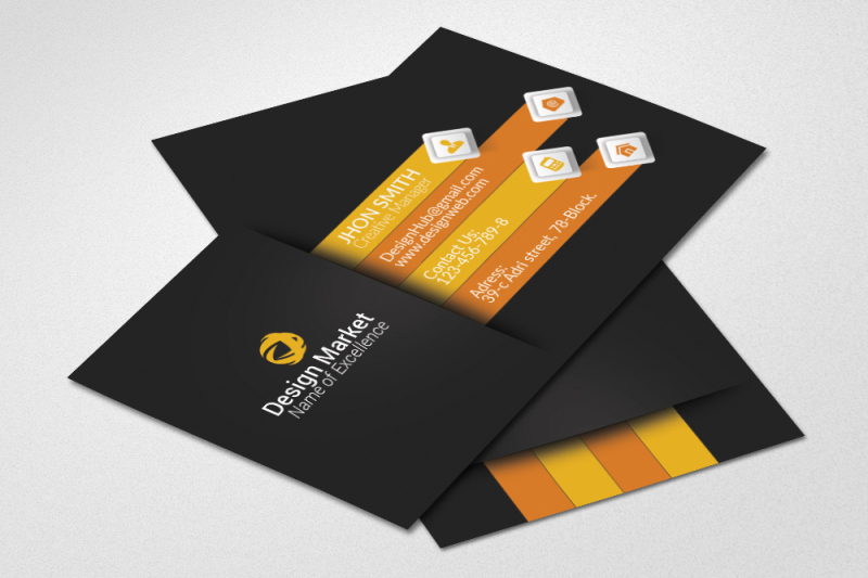 Stylish Business Card Template By Designhub | TheHungryJPEG