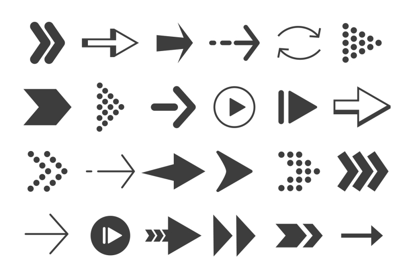 Monochrome Pictures Of Modern Arrows In Different Styles By Onyx Thehungryjpeg Com