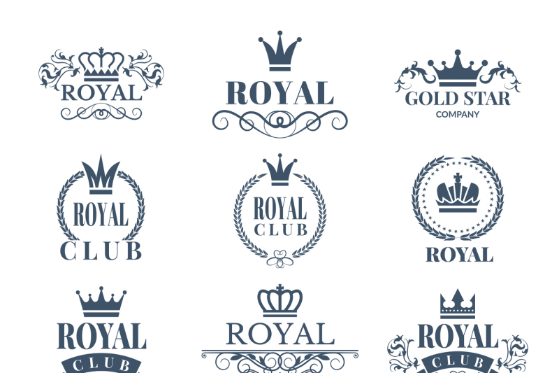 Set Of Luxury Labels Set With Crowns Royal Logos And Badges With Plac By Onyx Thehungryjpeg Com