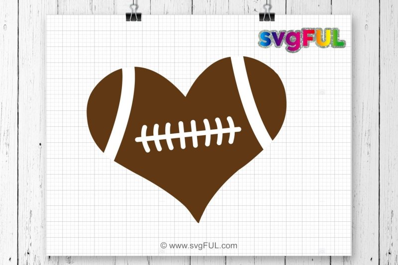Download Football Heart, Football Love Svg, Football SVG, Football ...