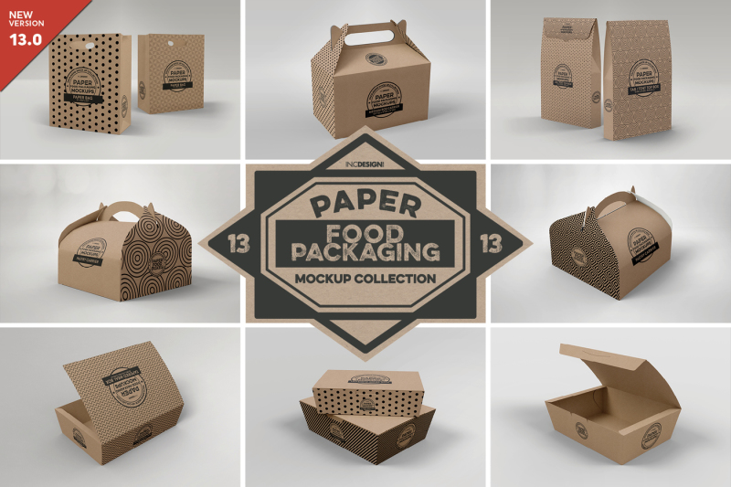 Vol 13: Paper Food Box Packaging Mockups By Inc Design Studio 