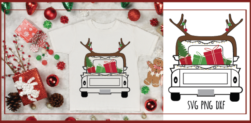 Christmas Truck Svg Christmas Svg Antlers Svg By The Creative Lamb Thehungryjpeg Com