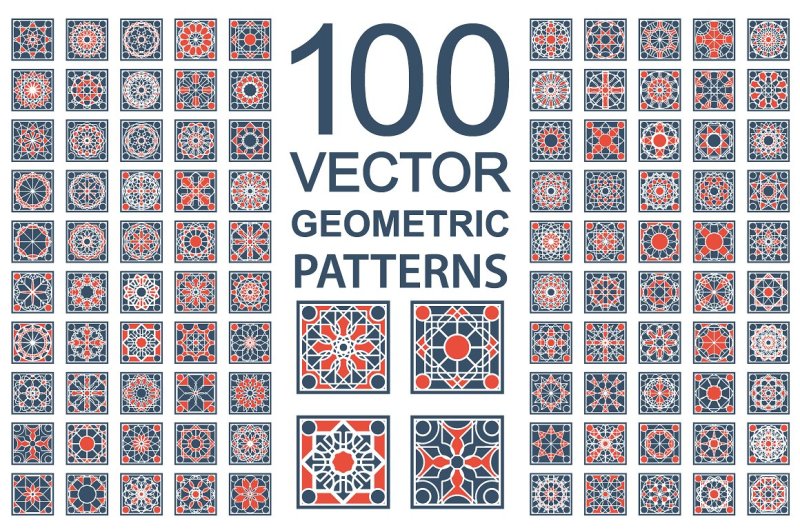 100 Vector Ornamental Patterns By dacascas | TheHungryJPEG