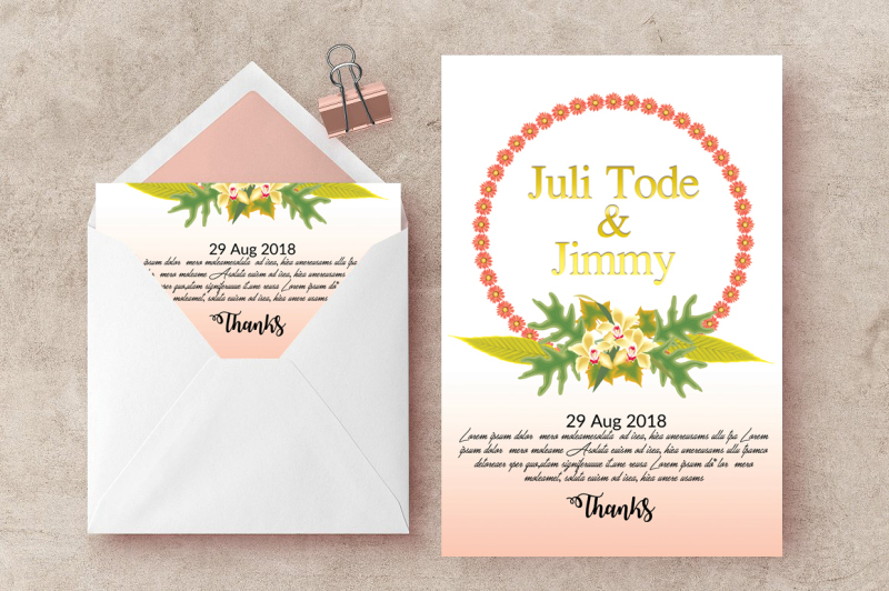 Wedding Invitation Card Template By Designhub Thehungryjpeg Com