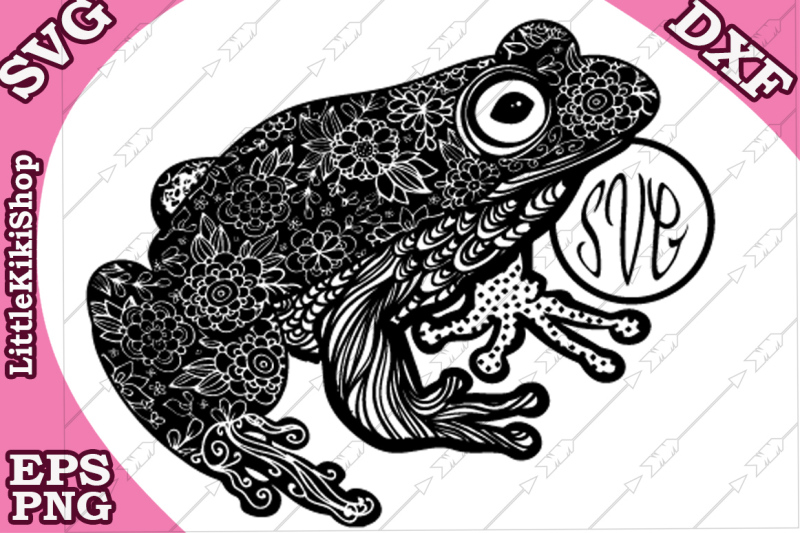 Frog Monogram Svg, MANDALA FROG SVG, Frog cut file By LittleKikiShop ...