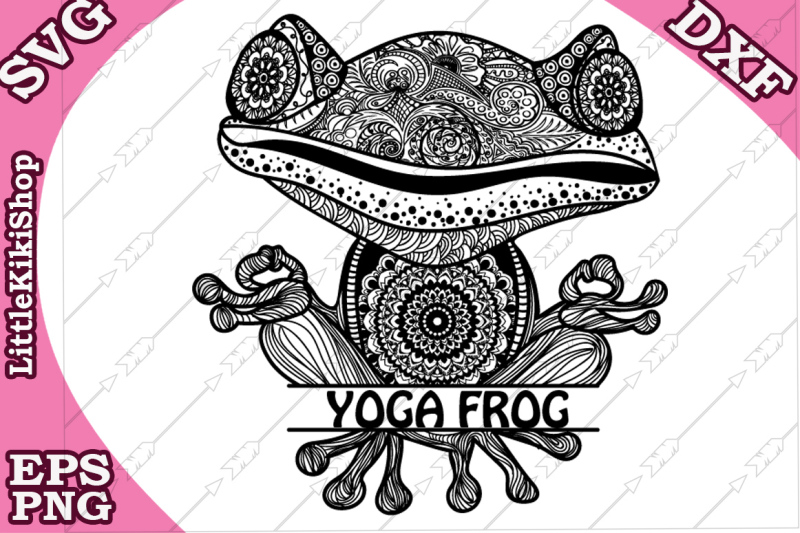 Download Yoga Frog Monogram Svg, MANDALA FROG SVG, Yoga Svg,Funny ...