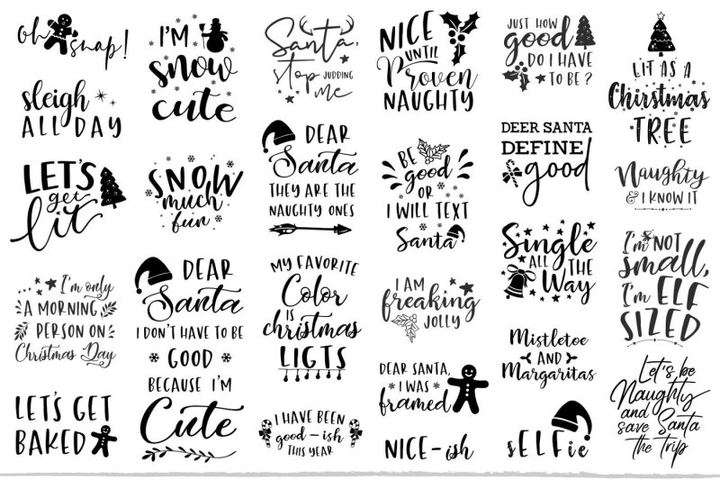 Download Funny Christmas Quotes SVG Cut File Bundle Deal By ...