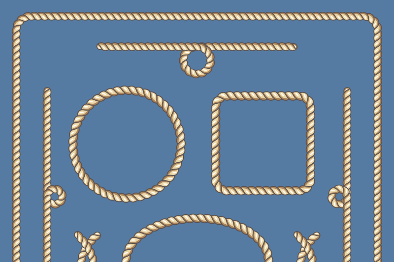 Nautical Ropes Vector Frames Set By Microvector Thehungryjpeg Com