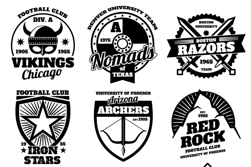 School Emblems College Athletic Teams Sports Labels T Shirt Graphics By Microvector Thehungryjpeg Com