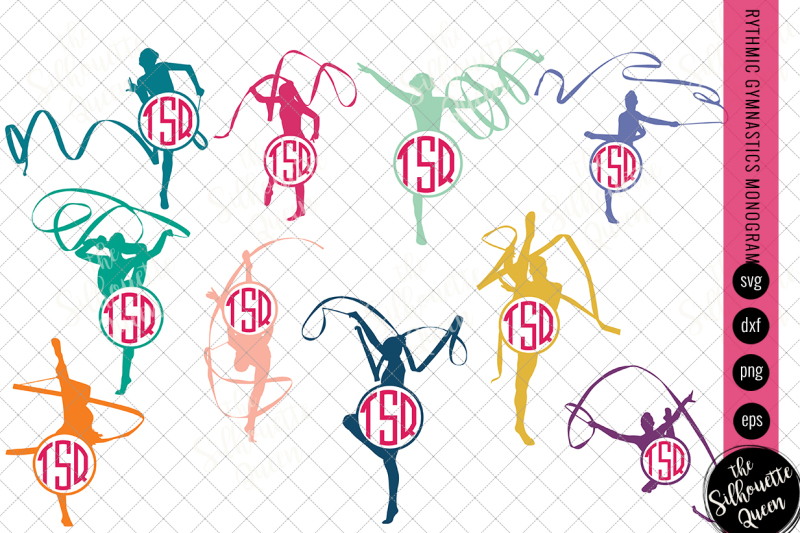 Download Gymnastics Svg Monogram Circle Frames Cuttable Design Cut Files Si By The Silhouette Queen Thehungryjpeg Com