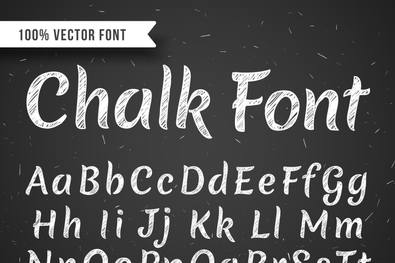 Chalk White Calligraphy Letters Vector Writing Alphabet Isolated On B By Microvector Thehungryjpeg Com