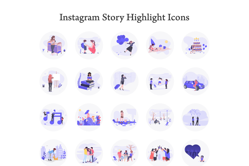 Instagram Story Highlight Icons By North Sea Studio | TheHungryJPEG