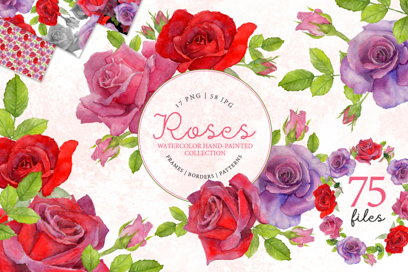 Red rose elegant Watercolor png By MyStocks | TheHungryJPEG