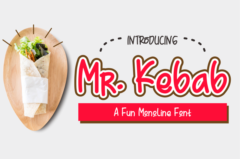 Mr Kebab A Fun Monoline Font By Omotu Thehungryjpeg Com