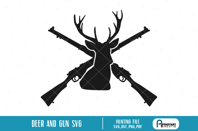 Deer and Cross Rifle svg, Deer svg, Deer Hunting svg, Rifle svg, svg By