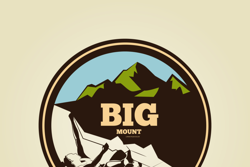 Vintage Mountain Climbing Round Logo Sport Activity By Microvector Thehungryjpeg Com