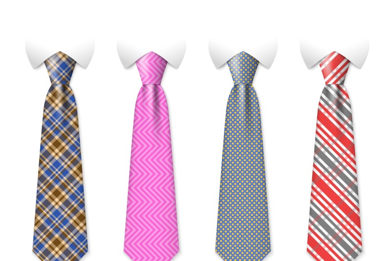 Neck ties vector templates with plaid texture design By Microvector ...