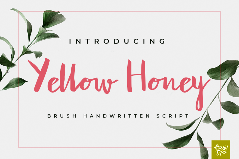 Yellow Honey Script By Atasistudio Thehungryjpeg Com