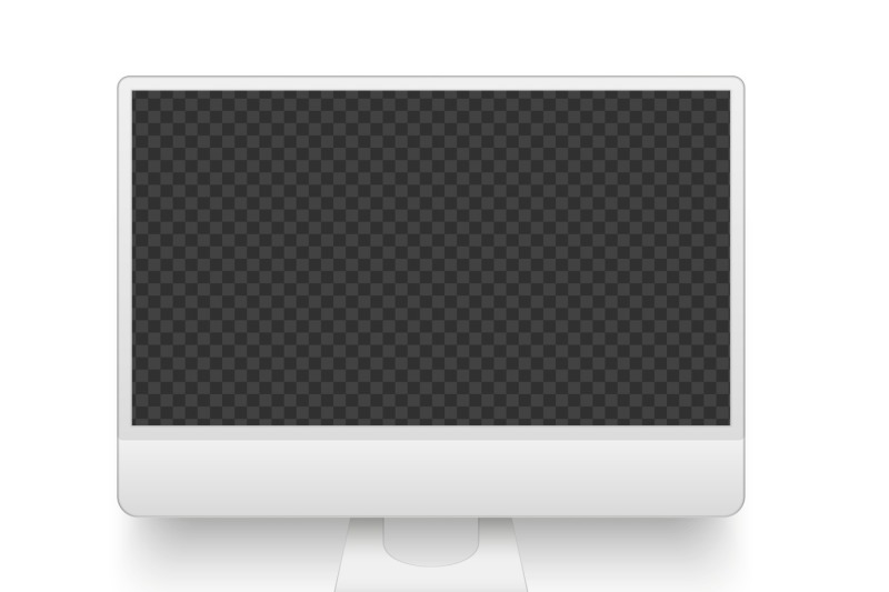 White pc screen. Mockup electronics device vector illustration By ...