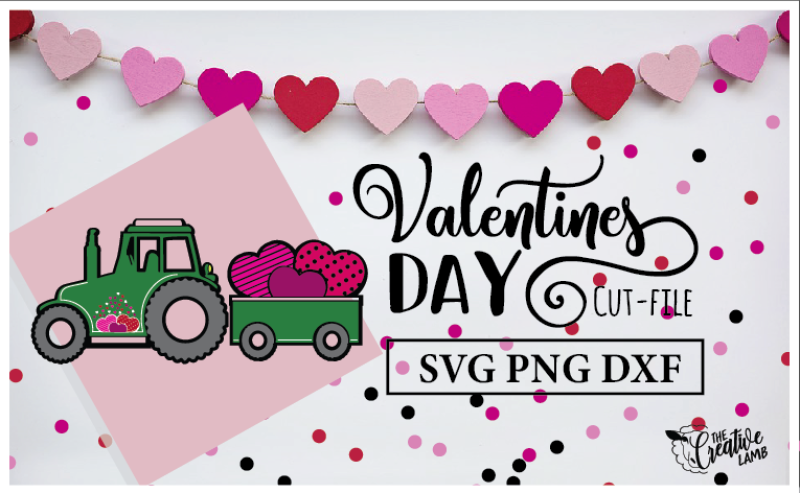Valentine Cut File Tractor Svg Holiday File By The Creative Lamb Thehungryjpeg Com