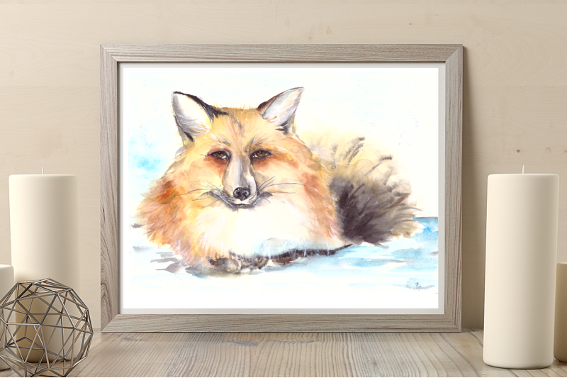 Mister Fox - Watercolor Illustration By TatiBordiu Watercolor ...