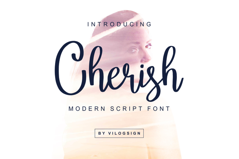 Cherish Modern Script Font By Vilogsign Thehungryjpeg Com