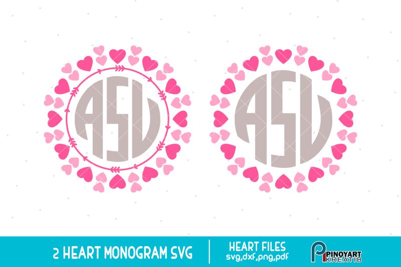Download Heart Monogram Frame Svg Heart Svg Valentine Heart Svg Svg File By Pinoyart Thehungryjpeg Com