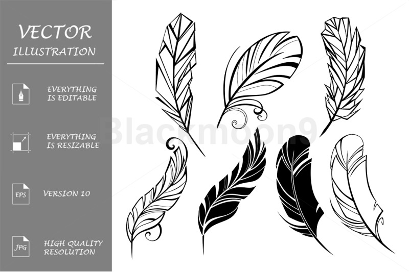 Small Feathers For Tattoo By Blackmoon9 Thehungryjpeg Com