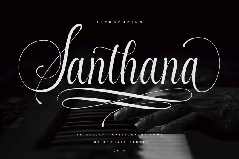 Santhana Calligraphy By Rochart Thehungryjpeg Com
