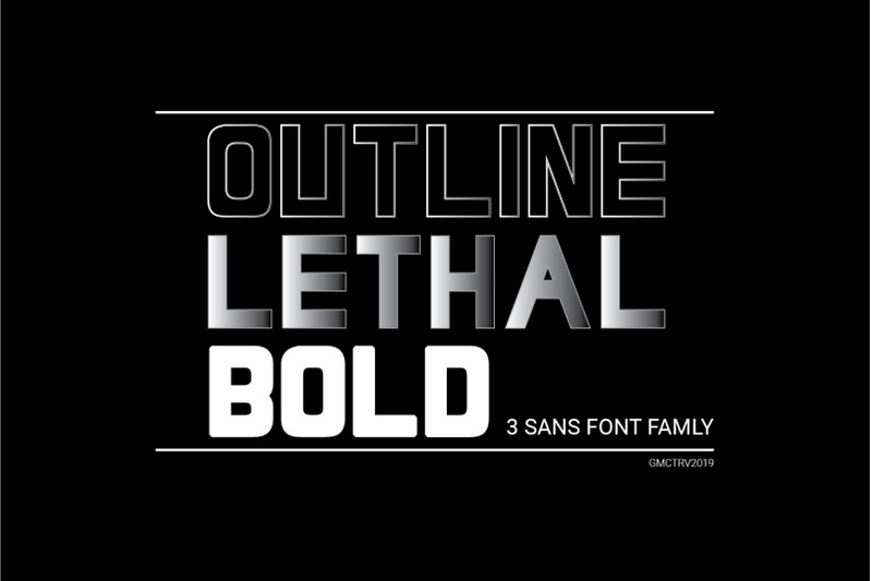 Lethal 3 Sans Font Family By Gumacreative Thehungryjpeg Com