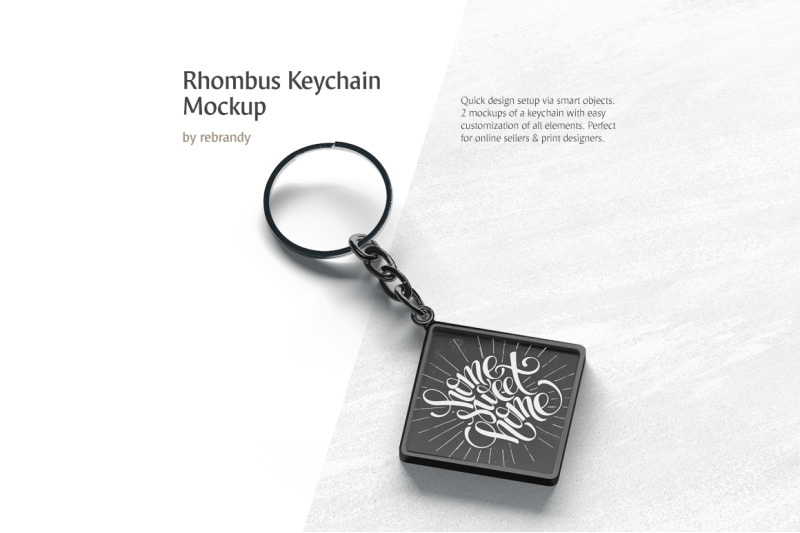 Download Rhombus Keychain Mockup By Rebrandy Thehungryjpeg Com