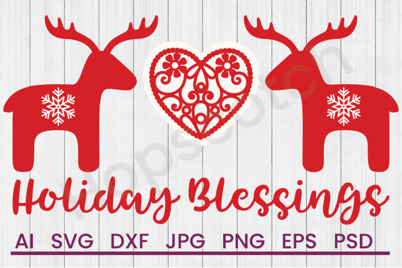 Scandi Christmas Reindeer Border Holiday Blessings Svg File Dxf File By Hopscotch Designs Thehungryjpeg Com