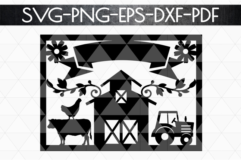 Customizable Farmhouse Papercut Template Farm Decor Laser Cut Dxf Customizable Farmhouse Papercut Template Farm Decor Laser Cut Dxf Pd