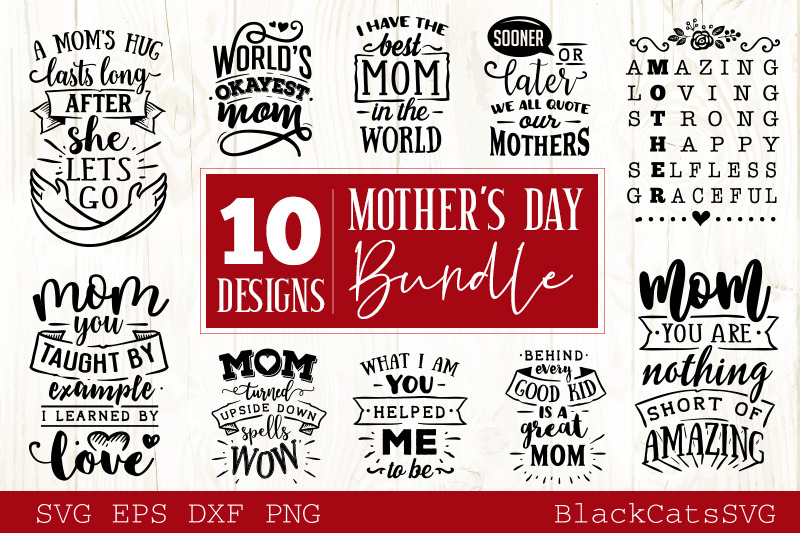 Download Mother's Day SVG bundle 10 designs Mother's Day SVG By BlackCatsSVG | TheHungryJPEG.com