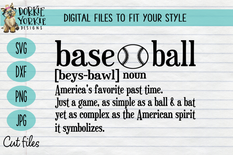Definition Baseball Sport Svg Cut File By Dorkie Yorkie Designs Thehungryjpeg Com