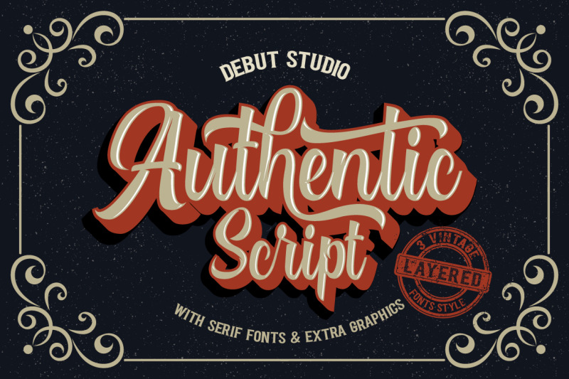 Authentic Layered Fonts By Debut Studio Thehungryjpeg Com