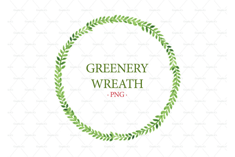 Green wreath png greenery clipart By GraphicsCo | TheHungryJPEG.com