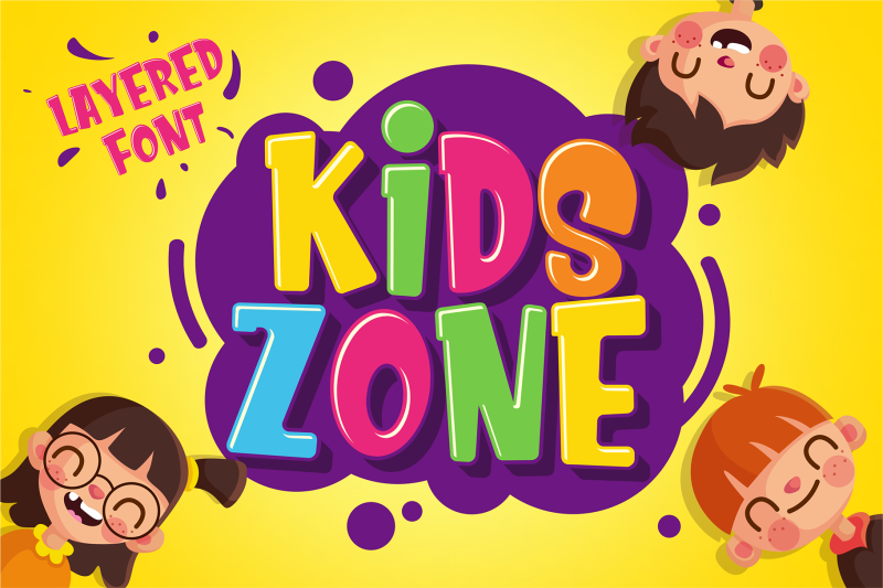 Kids Zone Layered Font By Figuree Thehungryjpeg Com