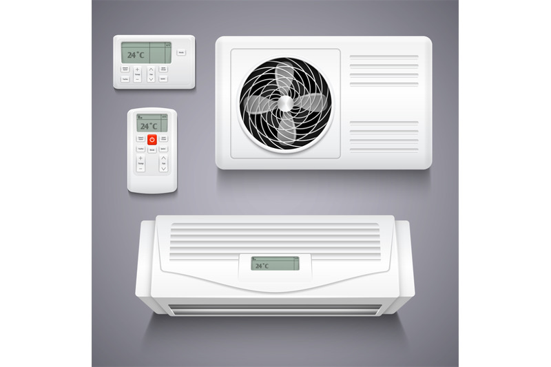 Air conditioner isolated realistic vector illustration By Microvector ...