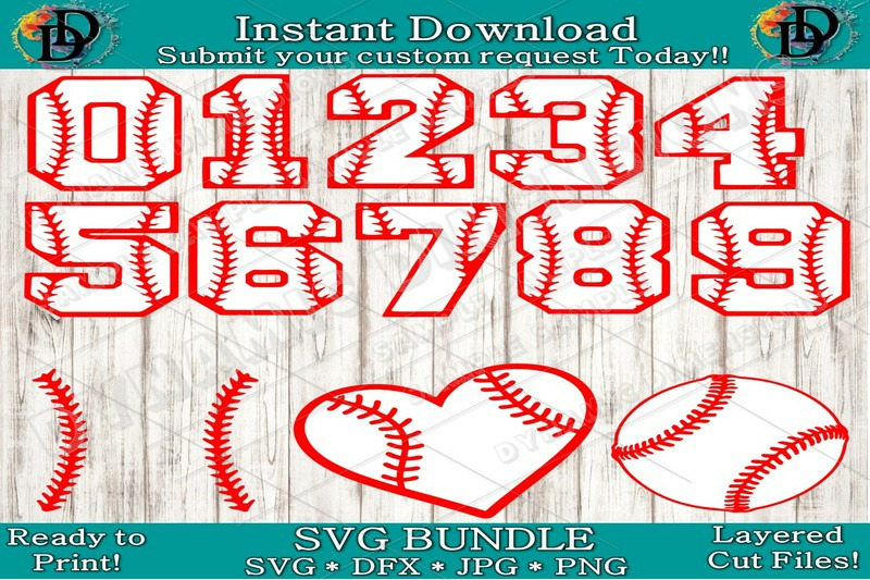 Baseball Clipart Baseball Numbers Svg Softball Svg Dxf Cut Files By Dynamic Dimensions Thehungryjpeg Com