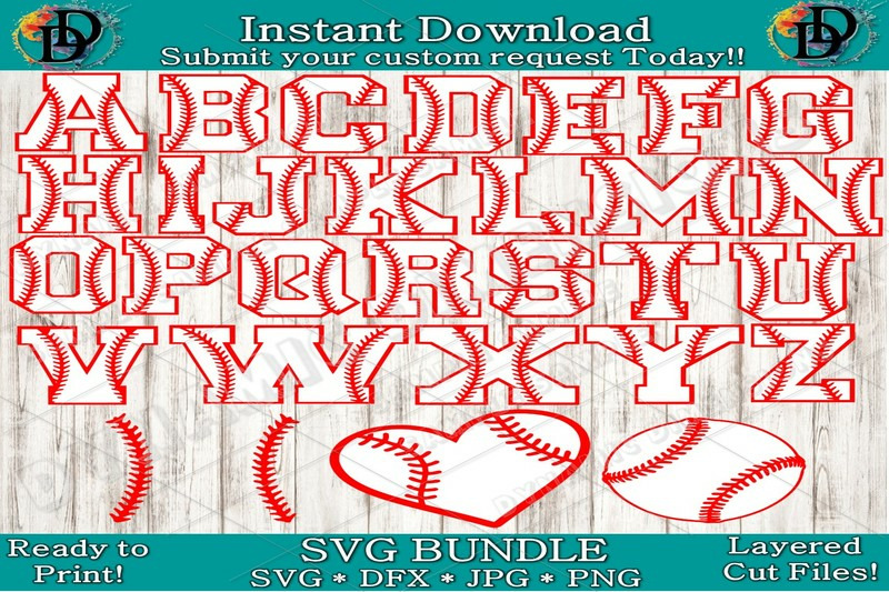 Baseball Font SVG, Baseball Alphabet SVG