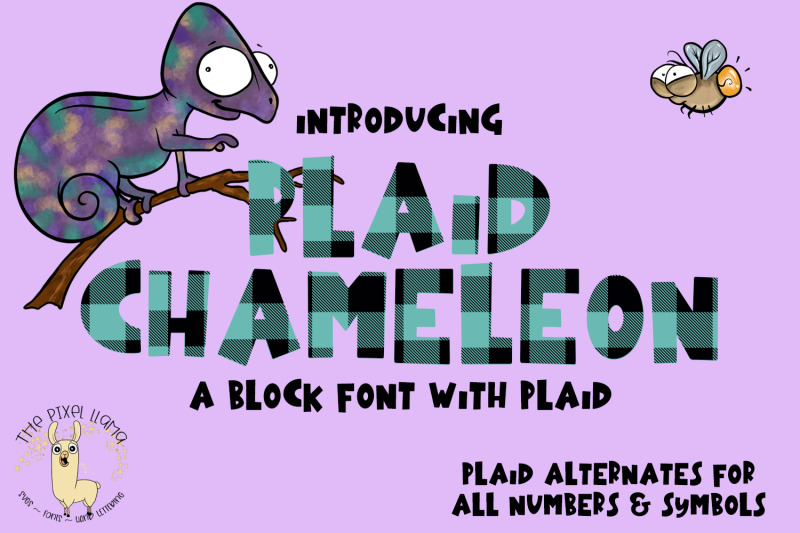 Plaid Chameleon Font By The Pixel Llama Thehungryjpeg Com
