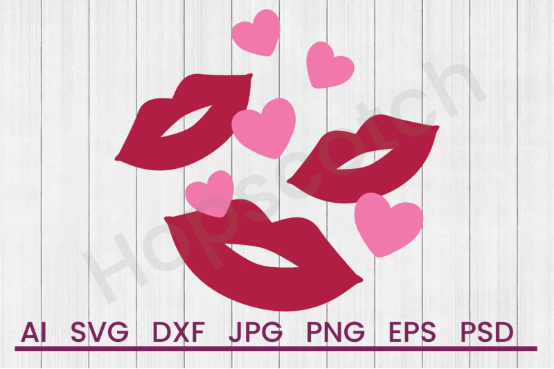 Download Valentine Kisses Svg File Dxf File By Hopscotch Designs Thehungryjpeg Com