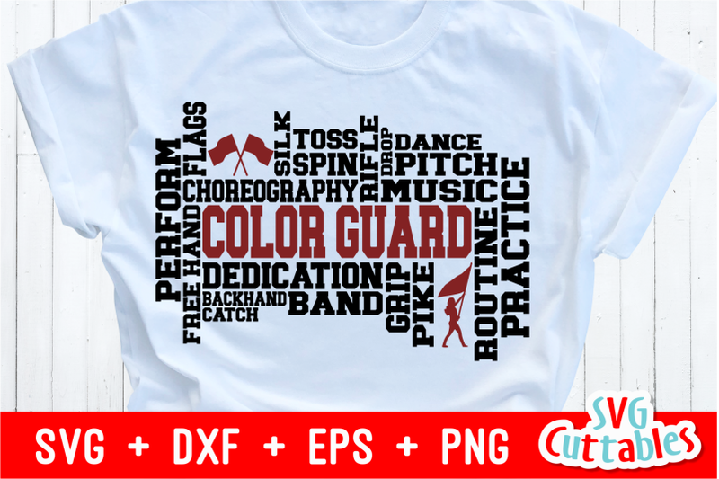 Download Color Guard Word Art Cut File By Svg Cuttables Thehungryjpeg Com