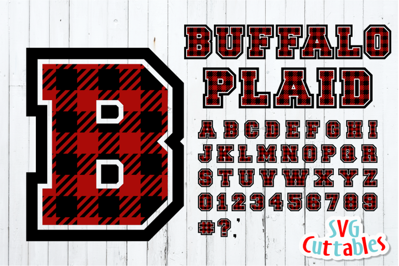 Buffalo Plaid Alphabet Sporty Cut File By Svg Cuttables Thehungryjpeg Com