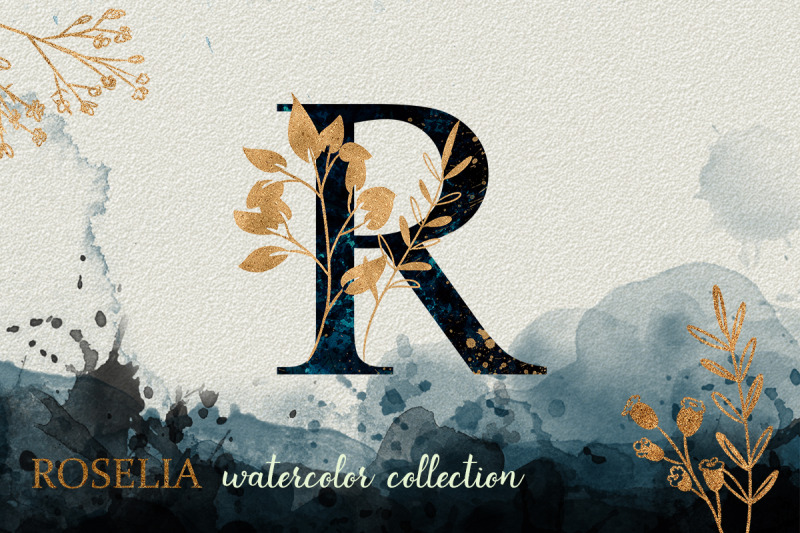 Blue Roselia Watercolor Collection By Fleohr | TheHungryJPEG
