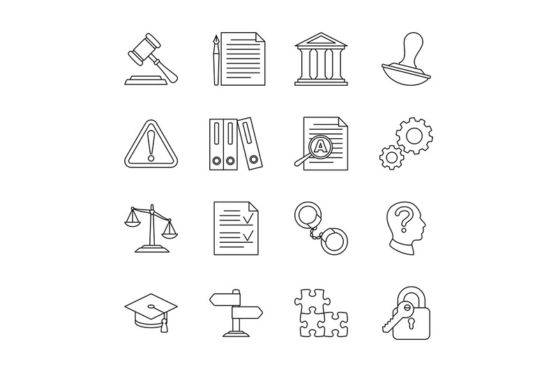 Legal compliance and regulation vector line icons By Microvector ...