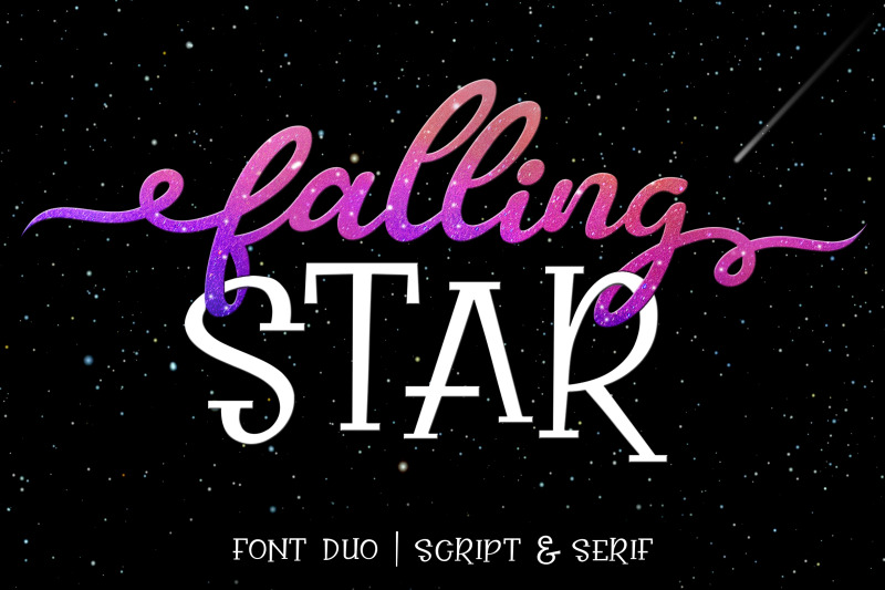 Falling Star Duo By Subectype Thehungryjpeg Com