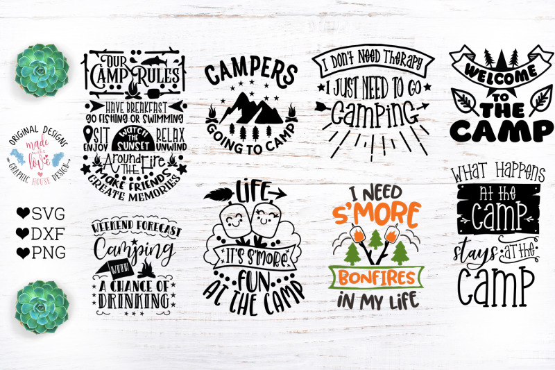 Camp Quotes Bundle - Camping Cut Files By GraphicHouseDesign