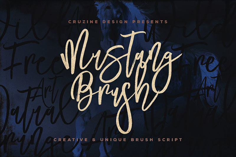 Mustang Brush Font By Cruzine Design Thehungryjpeg Com